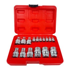 16 Parça E-İç Torx Lokma Seti 1/2" ve 1/4" Drive ile Profesyonel Torx