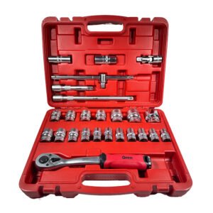 25 Parça 1/2" 6 Köşe Sabit Cırcırlı Lokma Takımı
