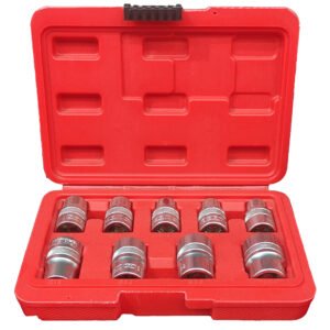 9 Parça 1/2" E-Set Kısa Torx Lokma Seti