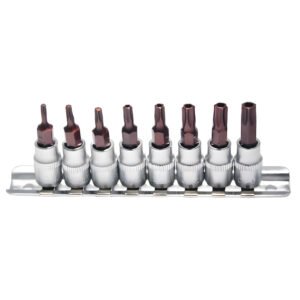 8 Parça Profesyonel Delikli Torx (Security Torx) Lokma Uç Seti (T8-T40) - 1/4