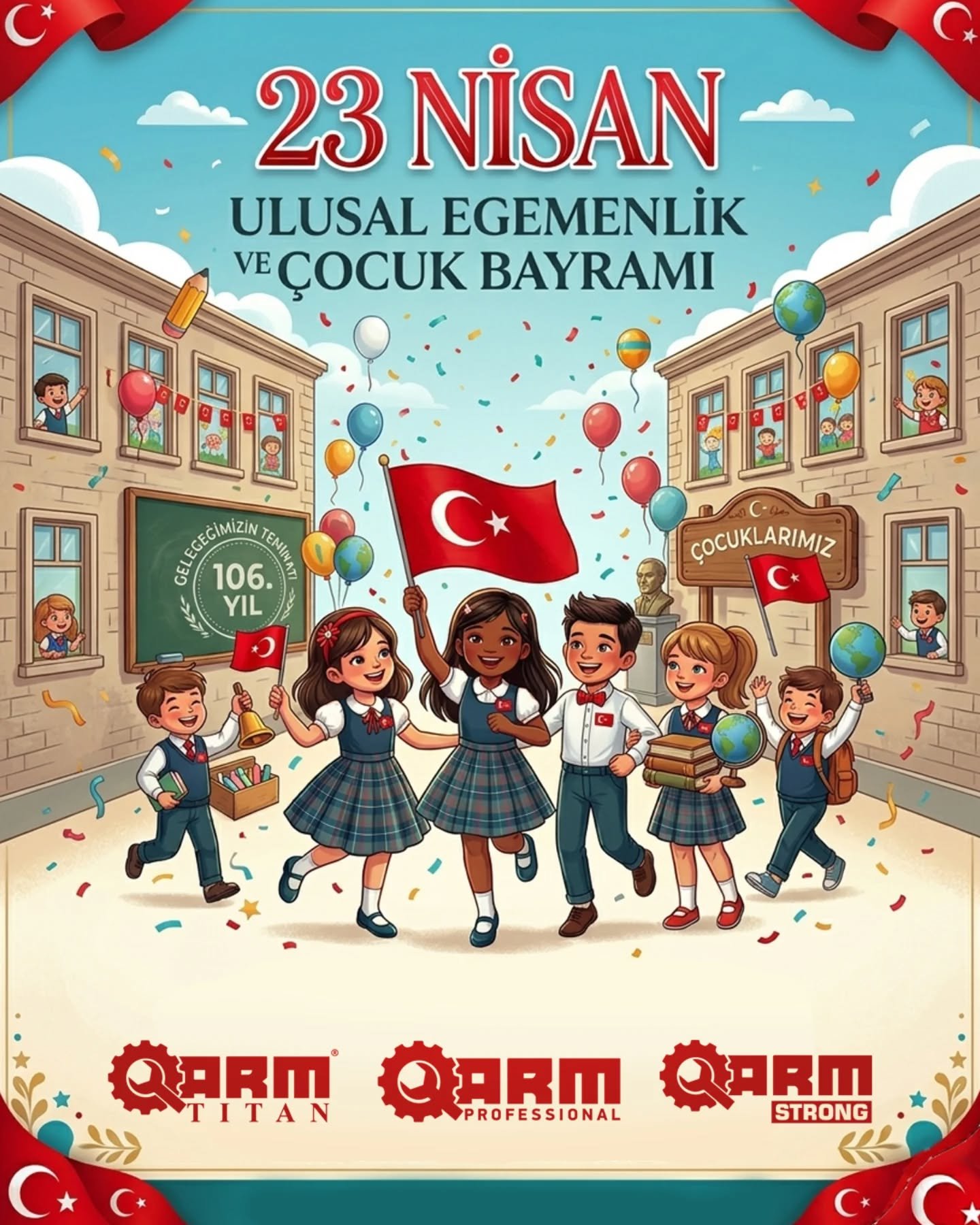 Gülüşünüz en büyük sermayemiz! ✨

Cumhuriyetimizin 106. yılında, hayallerinize giden yolda her an yanınızda olmanın gururunu yaşıyoruz. Tüm çocuklarımızın 23 Nisan Ulusal Egemenlik ve Çocuk Bayramı kutlu olsun!🇹🇷🥳